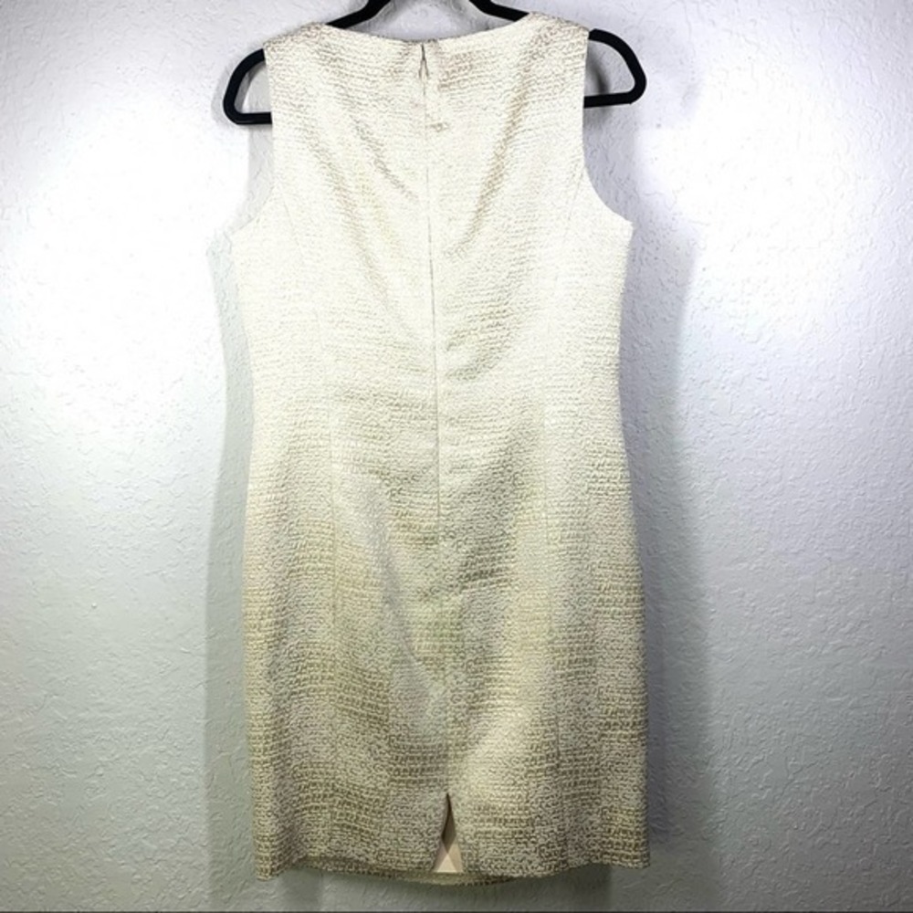 RICKIE FREEMAN for T.J. Nites Cream Embossed Textured Midi‎ Sheath Dress - Picture 6 of 11